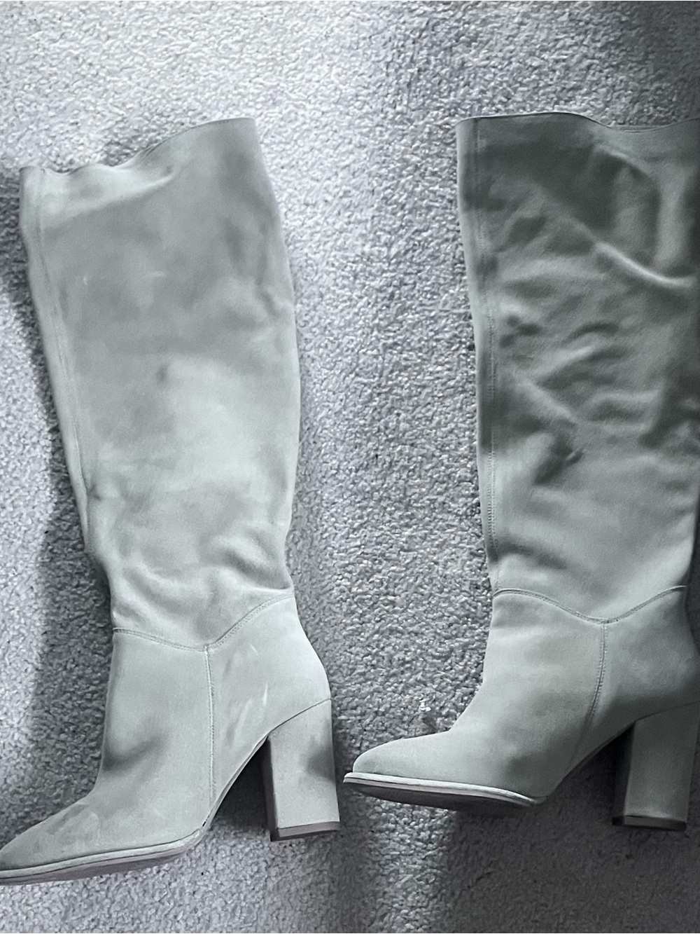 Free People Over-the-Knee Suede Boots in Light Taupe - Picture 3 of 4